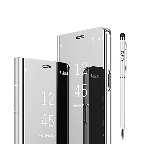 Capa flip espelhada C-Super Mall para Galaxy S9 Plus, capa com suporte galvanizado de luxo com prote