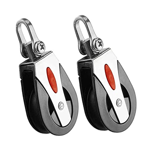 ISURE MARINE Boat Kokiya 41mm Fixed Eye Pulley Block with Nylon Wheel Heavy Duty 2pcs