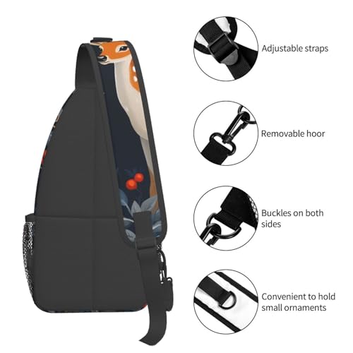 Bolso bandolera tipo sling unisex con estampado ciervo miniatura 5