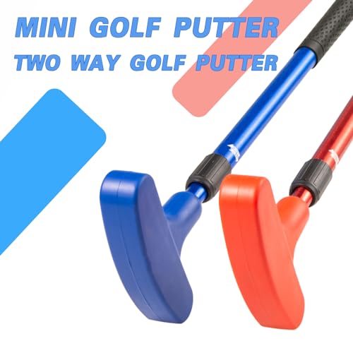 Shu-Ran Mini Golf Clubs, 2 Pack Mini Golf Putter and Balls for Men and Women with 2 Golf Training Aid and 6 Golf Balls, Adjustable Length Golf Putter Set Suitable for Child, Teenagers and Adults - Thumbnail 2