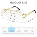 Kepoita Rimless Sunglasses for Men Square Fashion Shades Tinted Lens Metal Frameless Rectangle Y2K Glasses UV400
