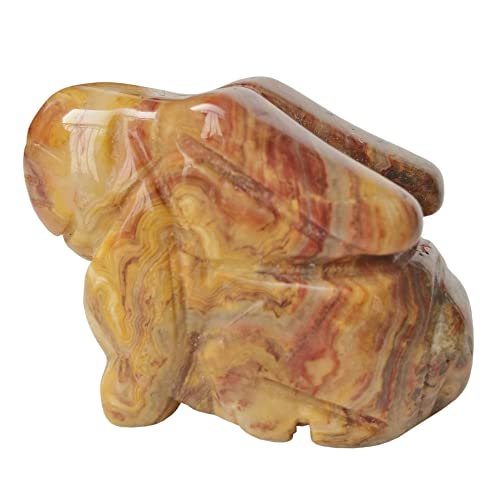 Manekieko Sac d'onyx fou naturel sculpté Lapin Statue,38mm Cristaux et Pierres de guérison Figures Gemmes Collectables Décor