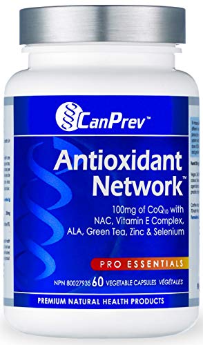 CanPrev Antioxidant Network, 60 V-Caps 60-Day Supply with Coenzyme Q10 100mg NAC, Vitamin E Complex, ALA, Green Tea Extract, Zinc and Selenium – Supports Energy, Cellular Health and Overall Vitality