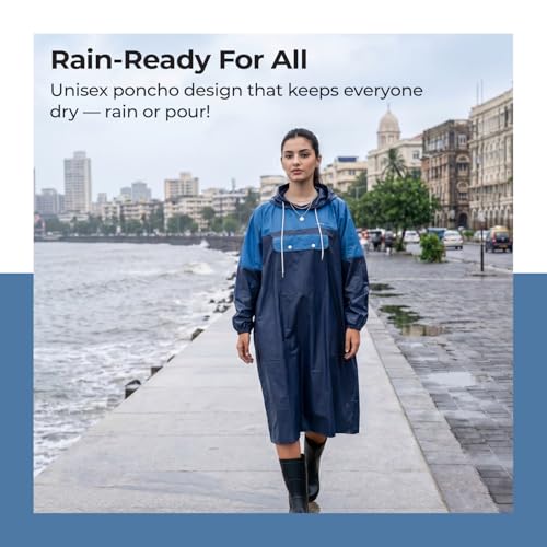 Image of Lifelong Waterproof Unisex Rain Coat Hooded Full Sleeves Outdoor Men, Women, Boys & Girls Rainwear Poncho Raincoat for Camping, Hiking & Travelling (1Pc)