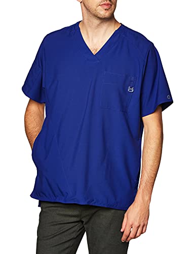 WonderWink W123 Men’s V-Neck Scrub Top — Galaxy Blue, X Small