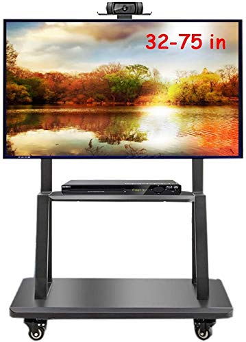 Hochleistungs-TV-Wagen für Flachbildfernseher mit Rädern für zu Hause - für 32 49 50 55 60 65 70 75-Zoll-LCD-LED-Plasma-Panel-Fernseher, 120 kg