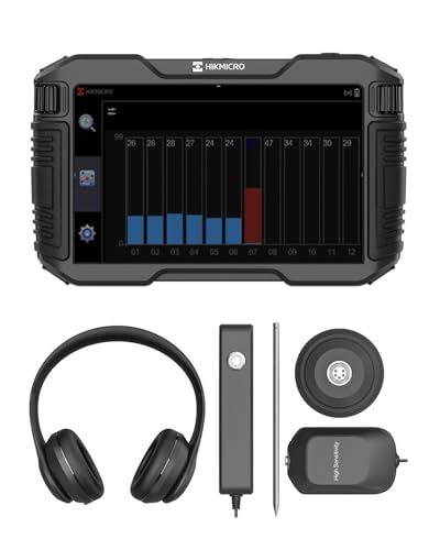 HIKMICRO AD21S Acoustic Water Leak Detector – Professional Indoor Underground Pipe Leak Detection Tool with Headset and Storage Case
