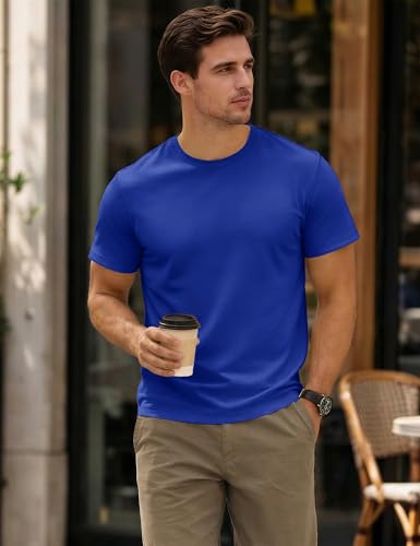 Image of MAGCOMSEN Mens T-Shirts Short Sleeve UPF 50+ Lightweight Moisture Wicking Basic Crewneck Casual Summer Cooling T Shirt