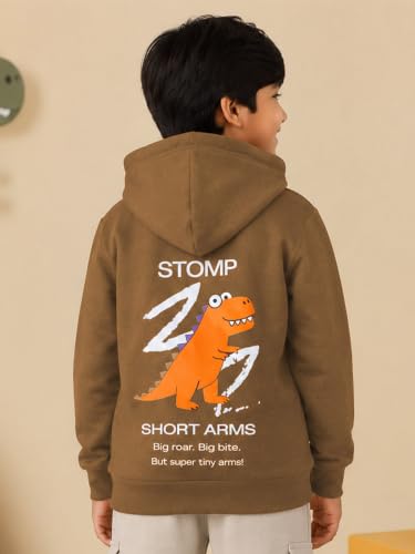 Image of Unisex Kids Solid Full Sleeve Zip Front Open Hooded Sweatshirt