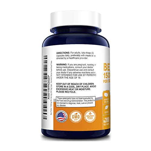 NusaPure Bee Pollen 1500mg 200 Veggie Caps (100% Vegetarian, Non-GMO & Gluten Free) Naturally Occurring Proteins and Aminoacids* - Image 4