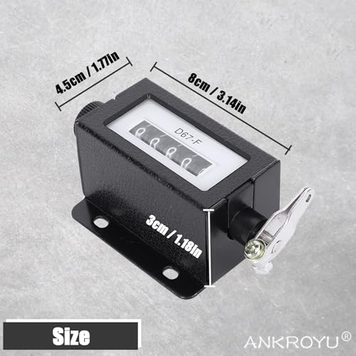 Image of Mechanical Counter, 5-Digit 0-99999 Pull Number Counter Rotating Knob, Resettable Black Mechanical Counter with Spring, with Lever