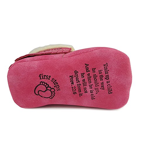 First Steps Kid's Metallic Fringe Bootie with Faux Fur, Hot Pink 5 M Toddler2