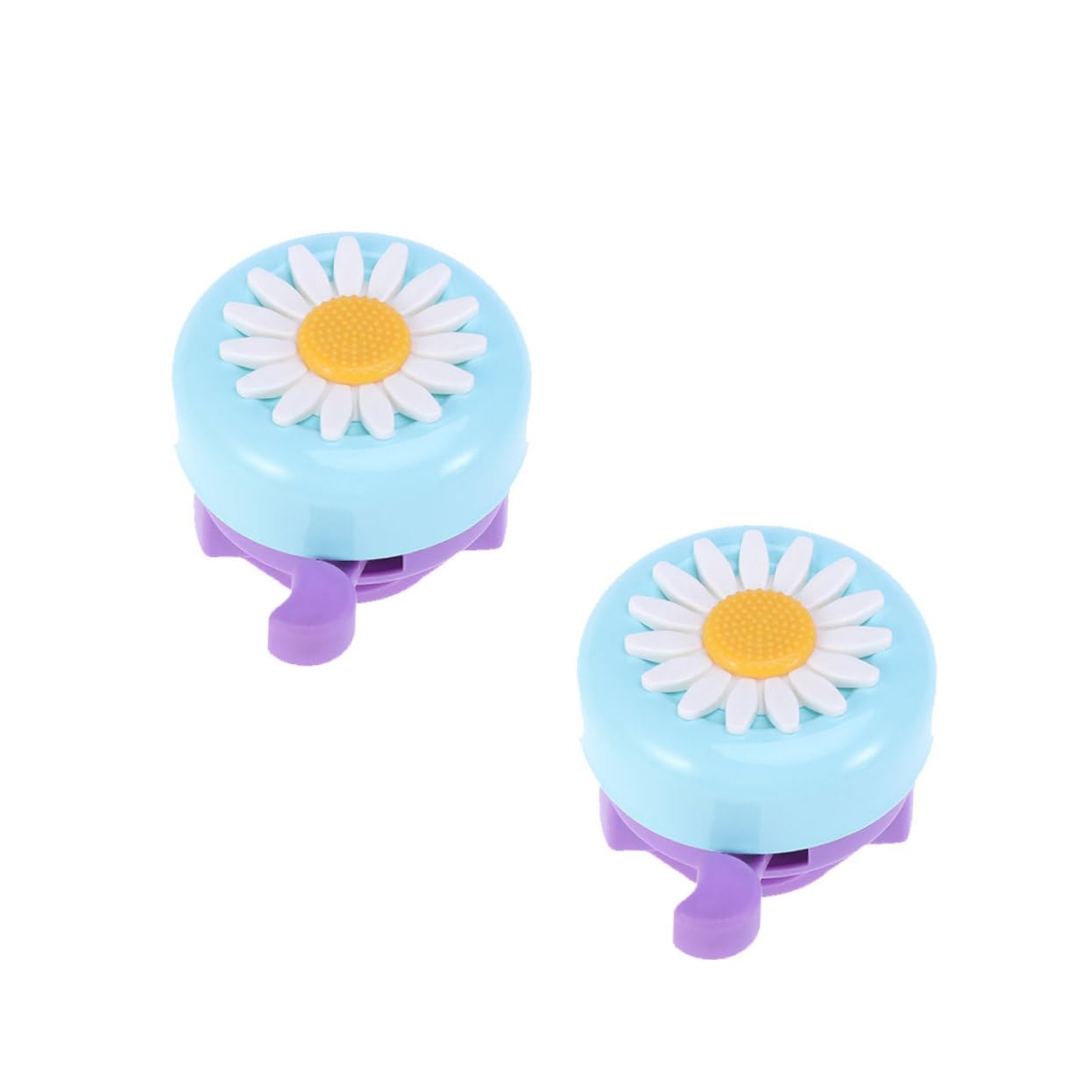 VINTORKY 2Pcs Flower Bike Bell Chrysanthemum Design Easy to Install Loud Sound Durable Material for Boys and Bicycles Blue Purple