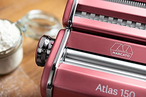 Marcato Atlas 150 Machine, Made In Italy, Pink, Includes Pasta Cutter, Hand Crank, And Instructions #TOP3