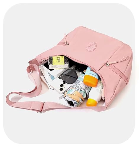 Image of WildHorn Nylon Shoulder Sling Bag for Women | Lightweight Crossbody Travel Bag with Multiple Zipper Pockets | Everyday Casual Handbag with Adjustable Strap (30 x 28 x 10 cm)