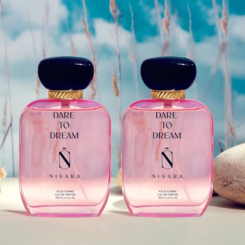 Image of Nisara Dare to Dream Perfume for Women (Pack of 2 * 100 ml) | Fruity Floral Woody Fragrance | With Musk, Vanila & Amber Notes | Long Lasting EDP Scent Spray | Girl Parfum