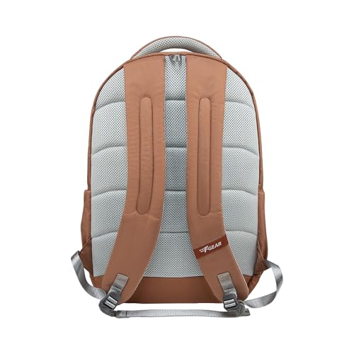 Image of F Gear Shinra Mocha Mousse 34L School Backpack|3 Compartments|Airflow Padded Back Panel|Ergonomic, Lightweight & Durable with water Bottle Holders|Ideal for School, College, Office Travel & Daily Use