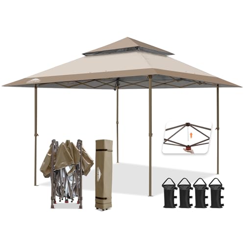 EAGLE PEAK 3.9m x 3.9m Straight Leg Pop Up Canopy Tent Instant Outdoor Canopy Easy Single Person...