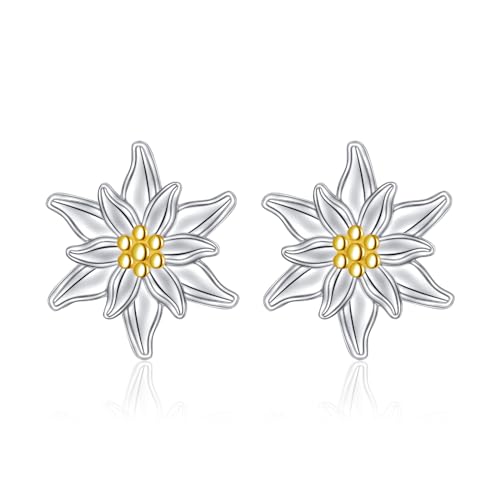 Flower Stud Earrings for Women S925 Sterling Silver Floral Earrings Studs Jewelry Birthday Gift
