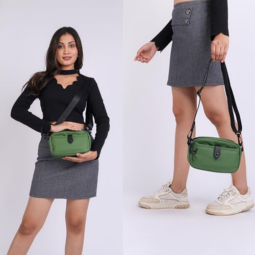 Image of TS WITH TECHSUN Quilted Small Crossbody Bag for Women, Waterproof PU Leather Sling Bag with Adjustable Strap, Lightweight Travel Shoulder, Purse for Phone, Wallet, Keys, Makeup