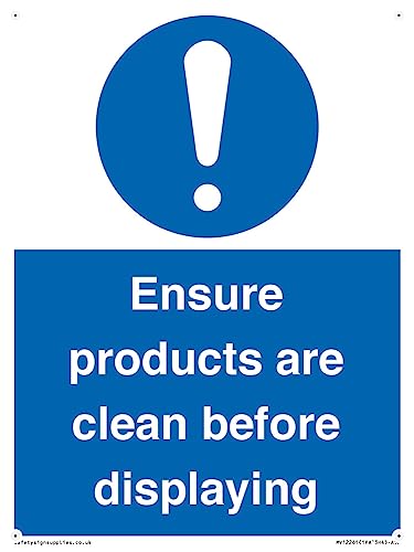 Panneau ensure products are clean before displaying signalétique magasin A5P