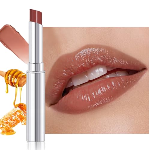 FeiCuiYun Nude Brown Honey Tinted Lip Stain Lip Balm Lip Gloss Lipstick, Sheer Hydrating Lip Stains Tint, Moisturizing Lip Color for All Skin Tones, Nourishing Lip Balm with Natural Black Cherry 08#