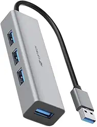 Hub USB 3.0 C3Tech HU-340GY, Com 4 Portas de saida USB 3.0, Plug and Play, Design em alumínio