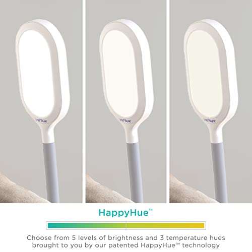 Verilux®️ Happylight®️ Duo - 2-In-1 Light Therapy & Task Floor Lamp - Uv-Free Full Spectrum Led, 10,000 Lux, Adjustable Brightness And Color, Flexible Gooseneck, And Adjustable Height #TOP3