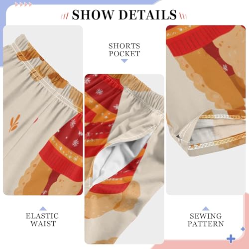 ZZXXB Poodle Spruce Branch Boys Long Pants Soft Trousers Elastic Waist Kids Lounge Bottoms with Pockets S-XL4