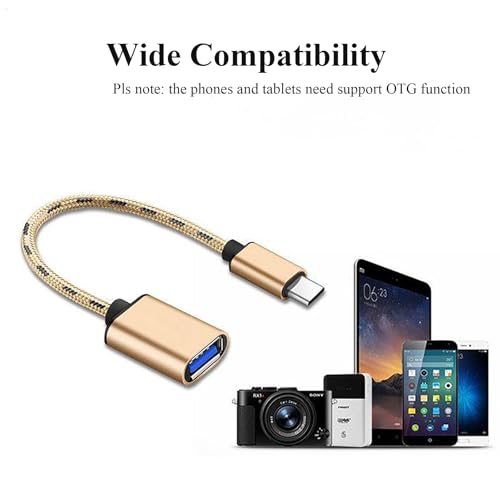 Câble OTG 2 en 1 USB vers Micro USB et Type C dorés - 7