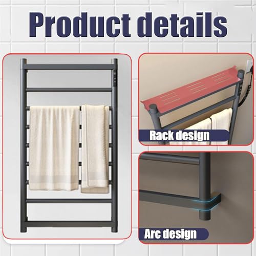 Toallero calefactable de acero inoxidable impermeable con control de temperatura de pared 5