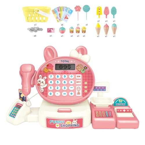 Caja registradora de juguete con calculadora infantil para juego de rol educativo