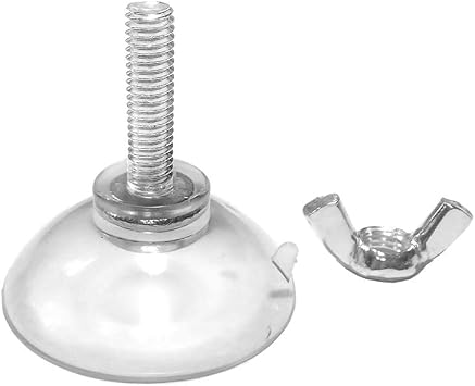 Strong Transparent PVC M6 Long Screw Suction Cup Hook,Extension Thread 2.2 cm-0.86 Inch,Suction Cup Diameter 4.4 cm-1.7 Inch 6 PCS, L-M6-D4.4-Wing NUT