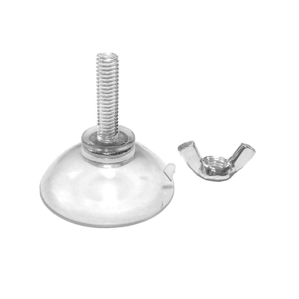 DANXQ Strong Transparent PVC M6 Long Screw Suction Cup Hook ,Extension Thread 2.2 cm-0.86 Inch,Suction Cup Diameter 4.4 cm-1.7 Inch (6 PCS, L-M6-D4.4-Wing NUT)