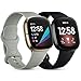 CeMiKa 2 Paquete Correa Compatible con Fitbit Versa 3 Correa/Fitbit Sense Correa, Suave Deportiva de Repuesto Correa Compatible con Fitbit Versa 3/Sense, Grande Negro/Gris