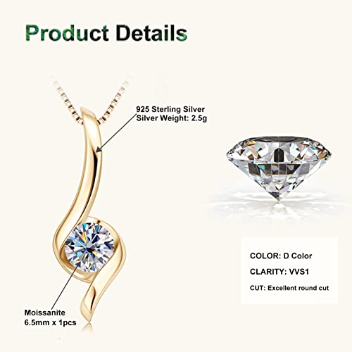 1CT Moissanite Pendant Necklace for Women D Color VVS1 925 Sterling Silver Infinity Chain Necklace Gift for Her Wife Mom Birthday3