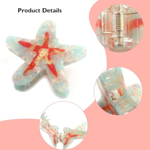 Starfish Claw Clip,Pure Manual Craftsmanship for Splicing Acetate Hair Clips for Women Personalized Ocean Animal Acetate Hair Claw