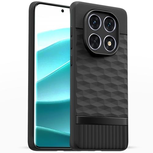 Image of Pikkme Back Cover for Redmi Note 14 Pro 5G Camera Protection 3D Hexa Cube Design Silicone Protective Bumper Case (Black)