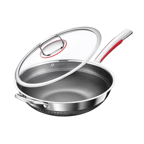 Wok con tapa, acero inoxidable antiadherente, 12.6 in miniatura 1