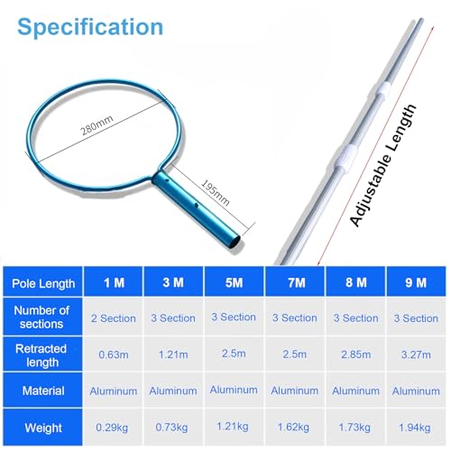 Herramienta de rescate de emergencia para piscinas y playas con gancho 4
