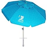 AMMSUN 7ft Heavy Duty High Wind Beach Umbrella with Sand Anchor & Tilt Sun Shelter UV 50+ Protection Outdoor Sunshade Umbrellas Carry Bag for Patio Garden Pool Backyard Teal