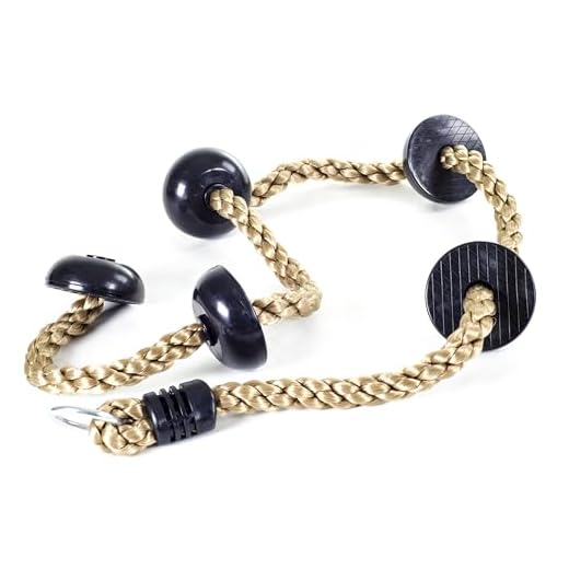 Squirrel Products 6.5 ft Climbing Rope with Platforms - Swing Set Accessories - Additions & Replacements for Active Outdoor Play Equipment