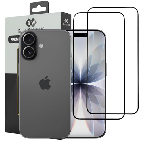 Image of Blackwik Tempered Glass Screen Protector for iPhone 17 with Edge-To-Edge Protector Coverage | Easy Installation Kit (Black) (Pack Of 2)
