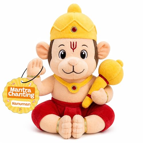 Image of WonderBuddy Divine Mantra Chanting Baby Hanuman with 08 Preloaded Mantras & Aartis, Musical Soft Plush Toy, Best Gift for Infants, Toddlers & Kids (Medium - 28 Cm)