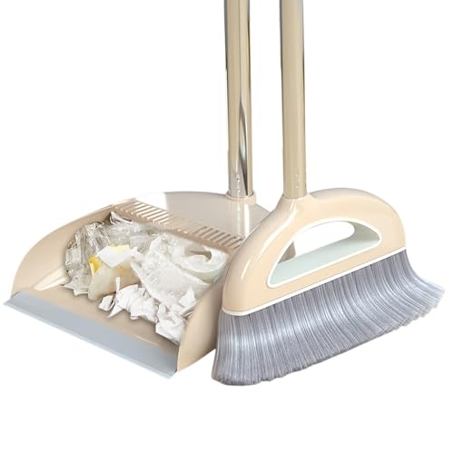 Escoba Y Conjunto De Barrendero | Auto -Limpieza con Drenaje Amplio | con Tallo De 88 Cm De Largo | Ligero Robusto | Escoba Y Polvo para La Oficina De Limpieza De Hogares