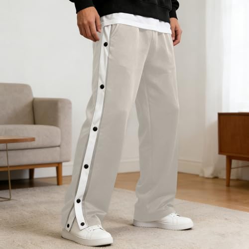 Pantalones de chándal con botones laterales en tejido premium cómodo 3