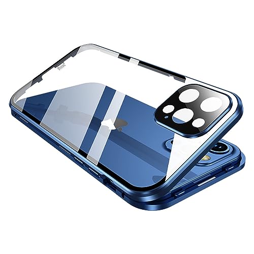 KMXDD bNt iPhone15 Pro P[X OʃJo[ Jی KXtBt }Olbg ACtH15 Pro ʃP[X 360 KXP[X A~ op[  NA (15Pro, u[)