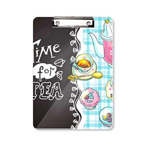 Porte-bloc A4 motif théière française Time for Tea Cupcake en carton rigide