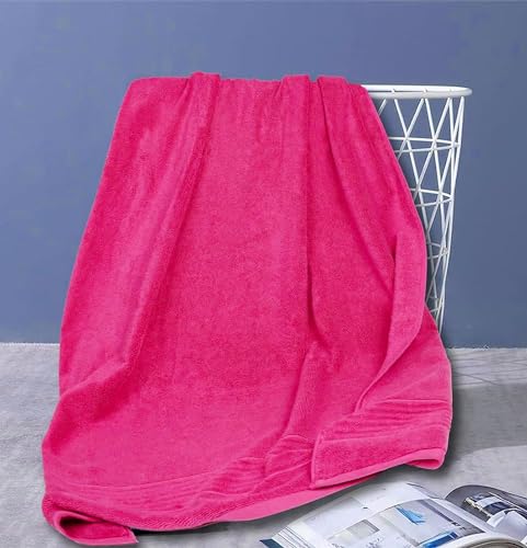 Textile Do Luxury Super Jumbo Bath Sheet (100 x 200 cm-700 GSM) 100% Egyptian Cotton Extra Lage Bath Sheet Towels (Hot Pink, Cotton) - Image 4