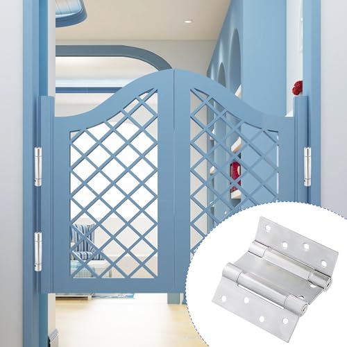 Dokeno 2 Stück Pendeltürband Türscharnier 100 mm, Edelstahl Scharniere, Schwingtür Scharnier, Pendeltürscharnier Doppelscharnier, für Pendeltür Schwingtür Holztür Gartentor Salontür Saloontür